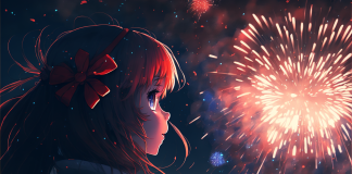 Anime girl firework