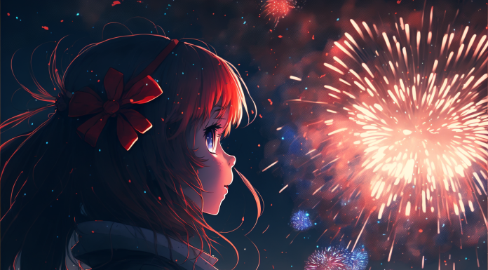 Anime girl firework