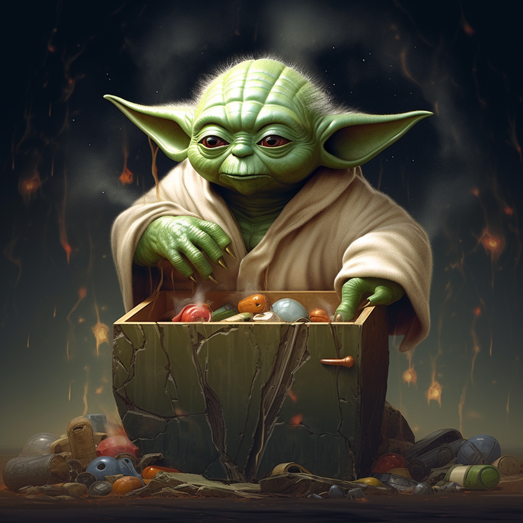 Yoda opening loot boxes